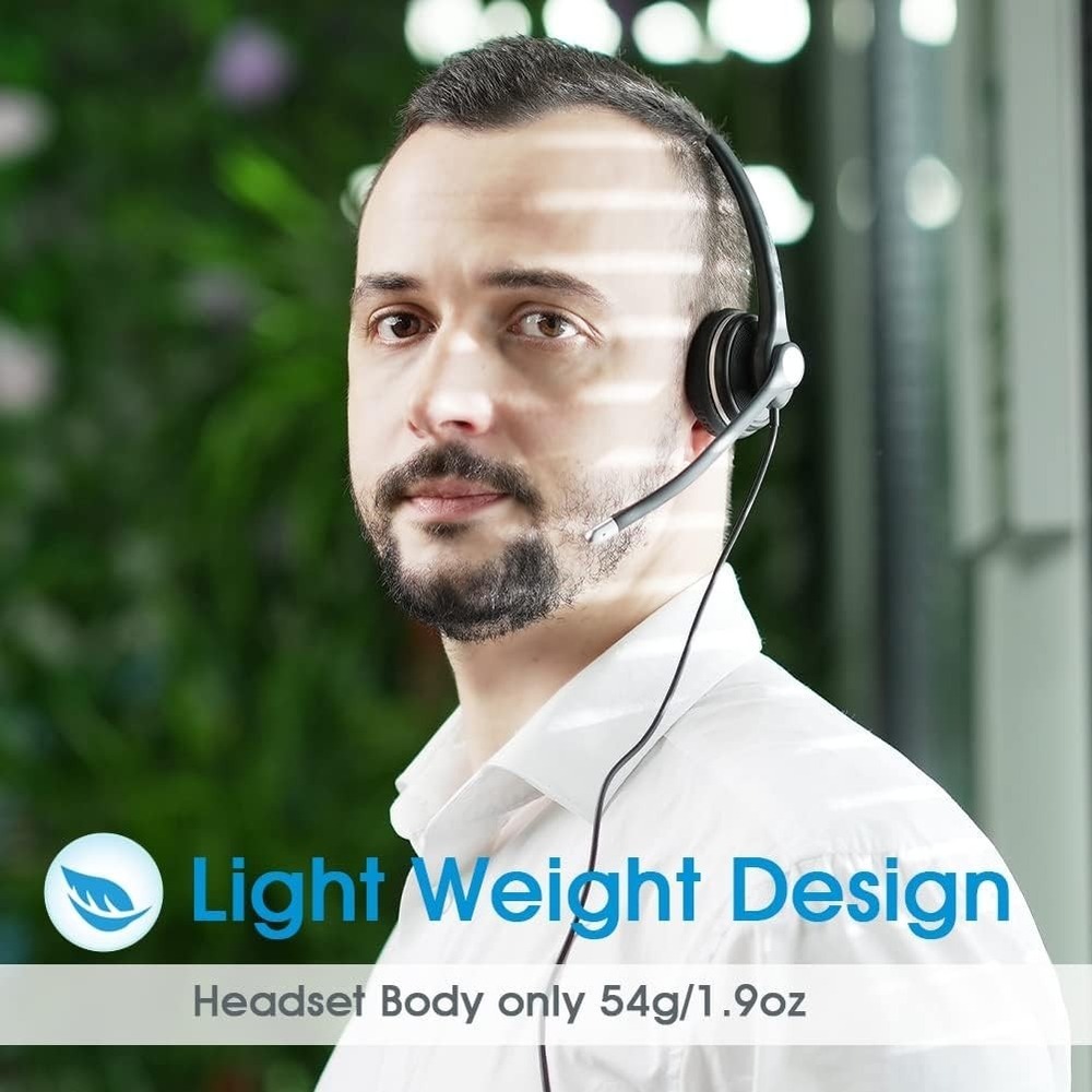 NIB - Mono Wired-Headset with Noise-Cancelling Microphone - 3.5MM+USB-A Mono - Picture 6 of 7